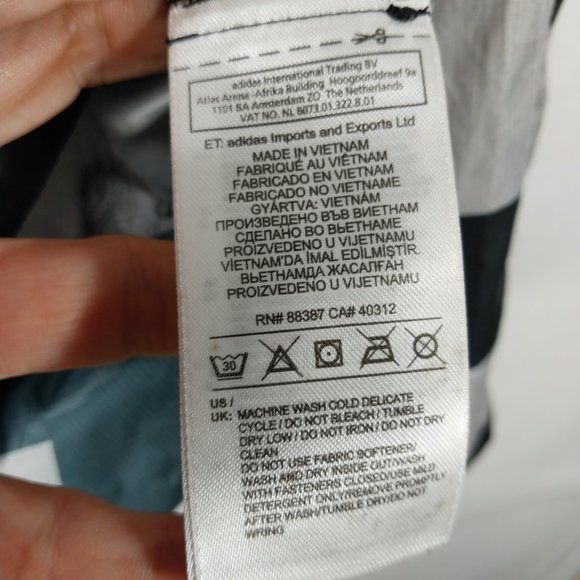 Adidas TERREX Jacket Men Small Black Gray Windbreaker Full Zip Hood Lightweight - Picture 11 of 12